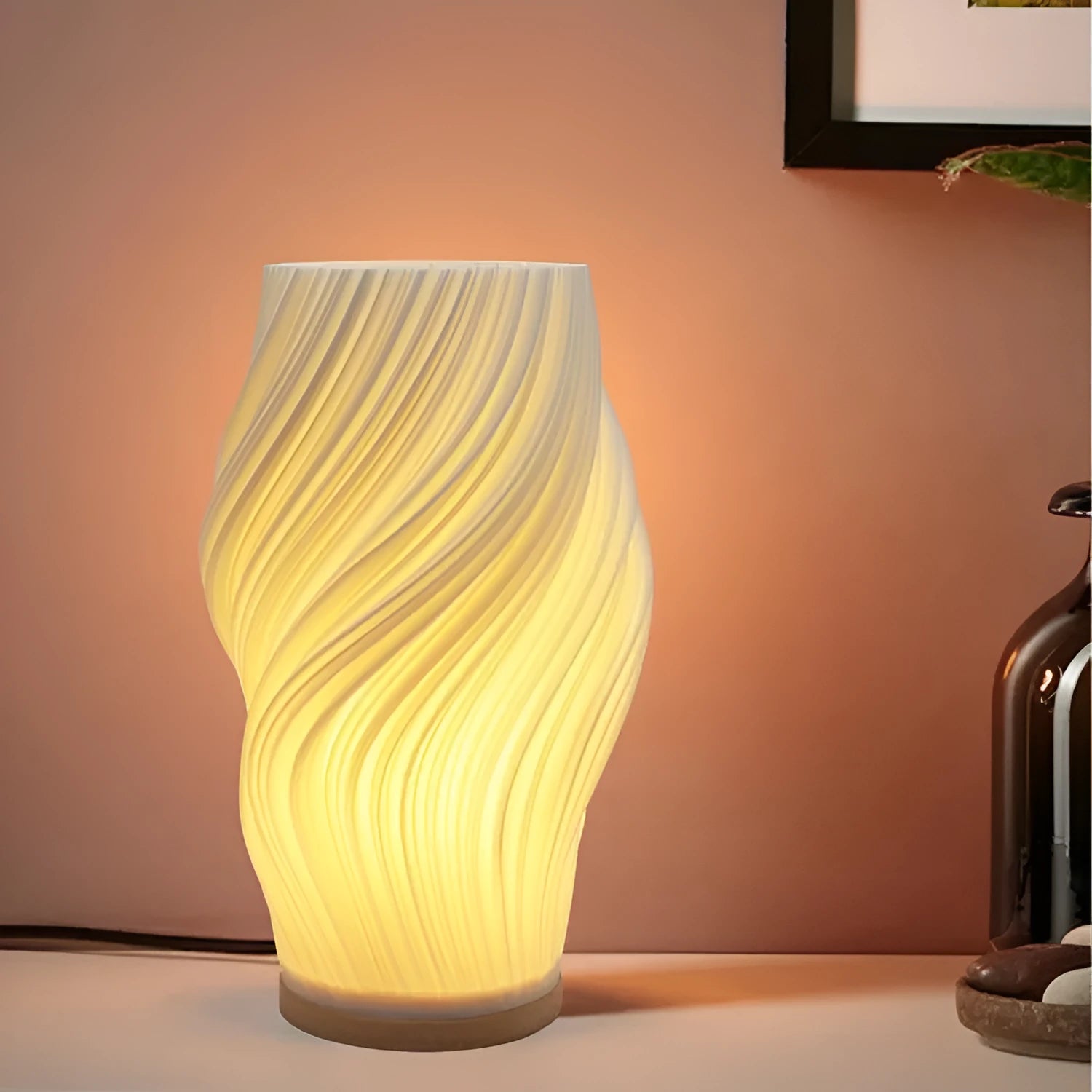 Breeze F Nordic table lamp 29cm with three-colour dimming button switch for bedside use