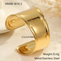 Women's stainless steel bracelet with 18K gold plating in geometric wave design