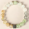 10mm geometric crystal couple bracelet in khaki with Chinese-inspired styling