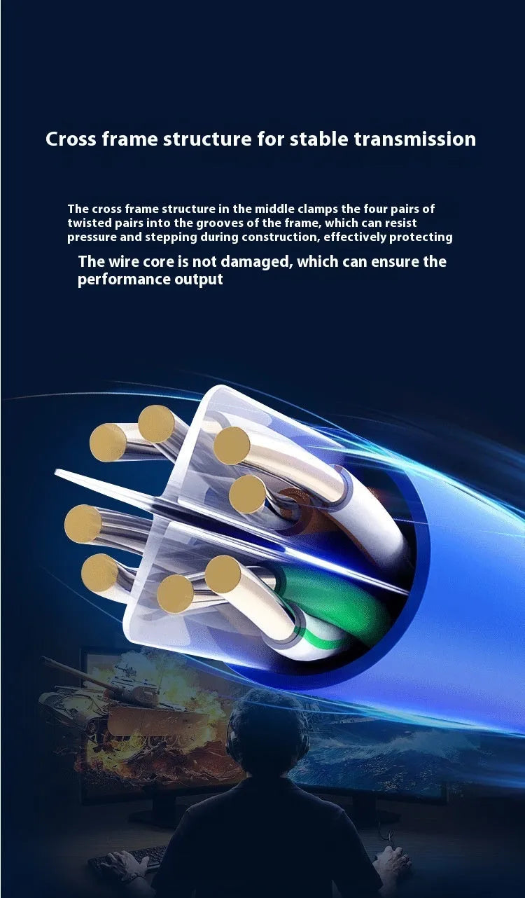 Blue oxygen-free copper Gigabit network cable on 305-metre reel with Category 6/6A specification