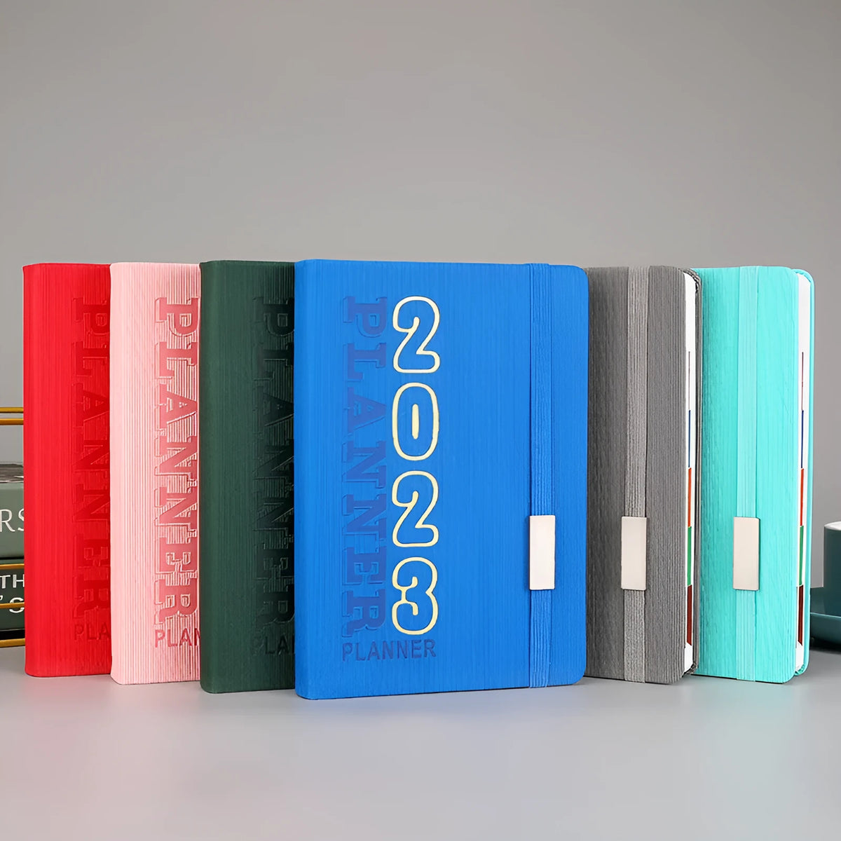 Creative student almanac calendar notebook with imitation leather cover in various design styles