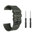 Black silicone watch strap with stainless steel clasp for Jiaming watches, 26mm width sports style