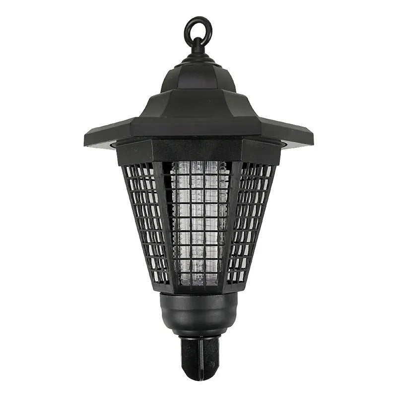 Garden solar mosquito killer lamp with LED light, IP55 waterproof, and manual switch in plugin style