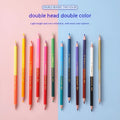 Wooden colour pencil set with double head brush tips in 12 or 24 colour options