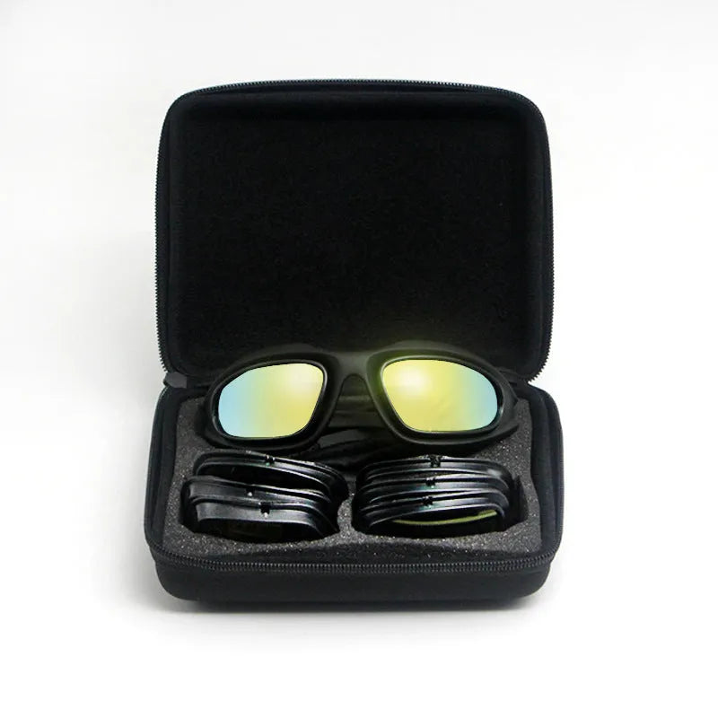 Tactical polarised sunglasses with full rim PC frame for outdoor cycling activities