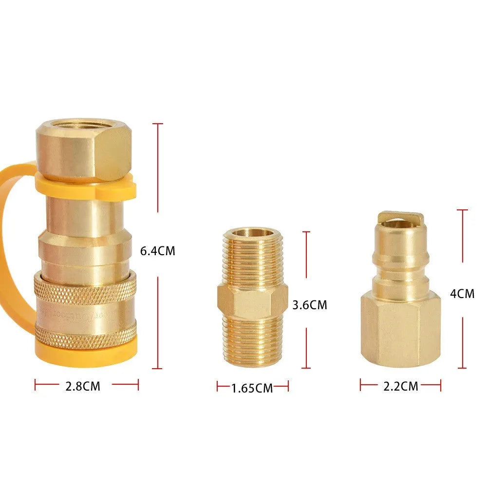 Brass gas propane conversion charging connector with 3/8 American standard thread