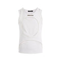 Men's hollow thread summer waistcoat round neck vest in black or white