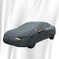Grey thickened PVC chemical fibre car cover for Volkswagen vehicles, shown in size S, M, L, XL, or 2XL.
