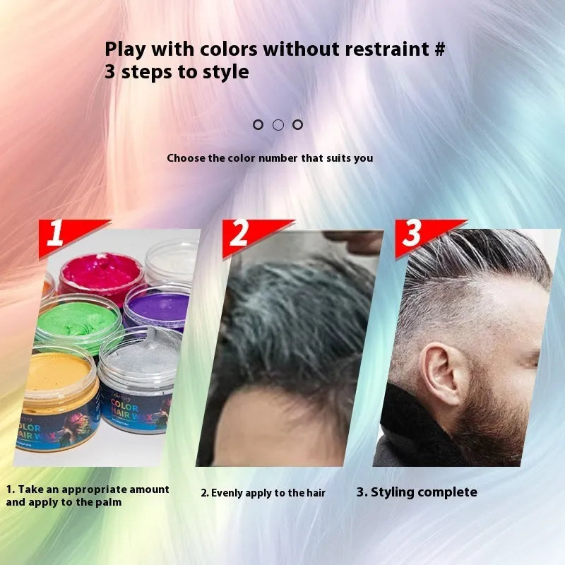 120g container of hair styling clay in one of nine colour options.