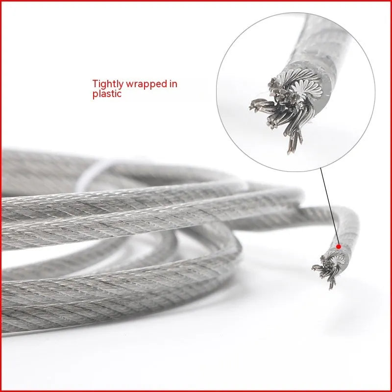 304 stainless steel security wire rope with nylon coating in various diameters for anti-theft applications