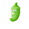 Bitter melon or chili shaped dog toy with textured surfaces for teeth cleaning and pet sound features