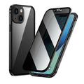 Black metal Magneto phone case for iPhone showing front and back views.