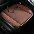 Black USB car ventilated seat cushion with cooling fans on a car seat