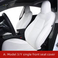 Tesla Model 3 and Y car seat cover interior package in black and white binding style.