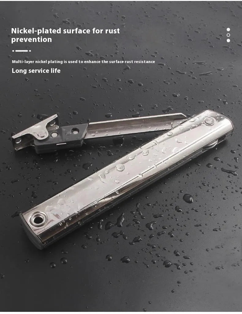 Cold rolled steel support rod with spring mechanism for tatami cabinet flap-up doors