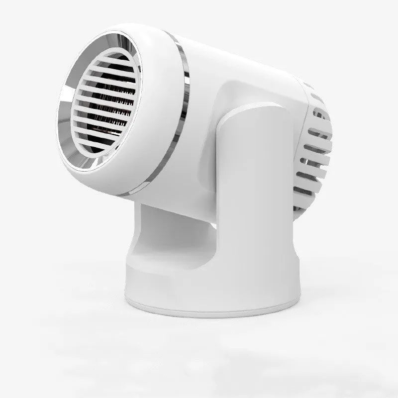 Black and white 12V car heater defroster with 1.5m power cord for vehicle windscreen clearing