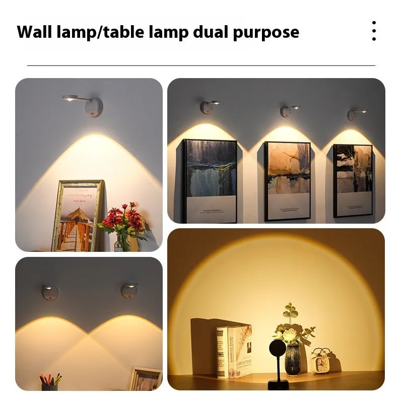Geometric design rechargeable wireless wall lamp with remote control in black finish