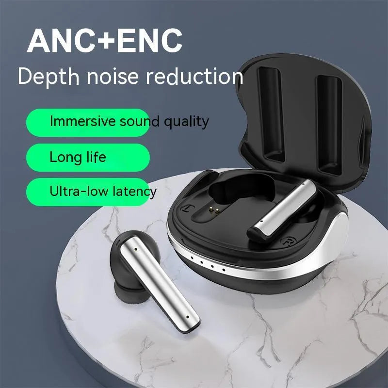 Wireless Bluetooth earphone in-ear metal build black or milky white with charging case data cable manual