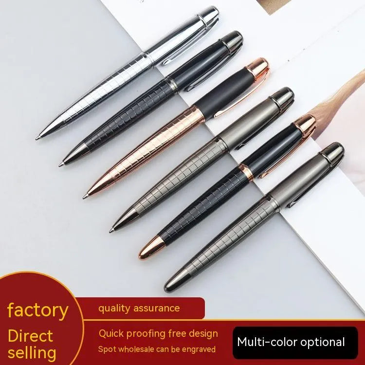 Business metal roller pen with gun grey finish measuring 13.5cm in length