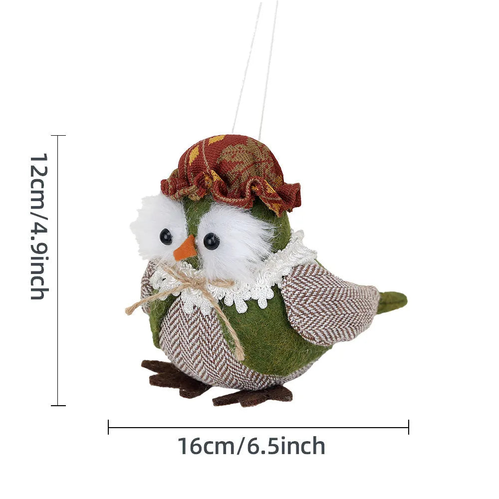 Thanksgiving harvest bird owl window pendant ornament in orange and green colours