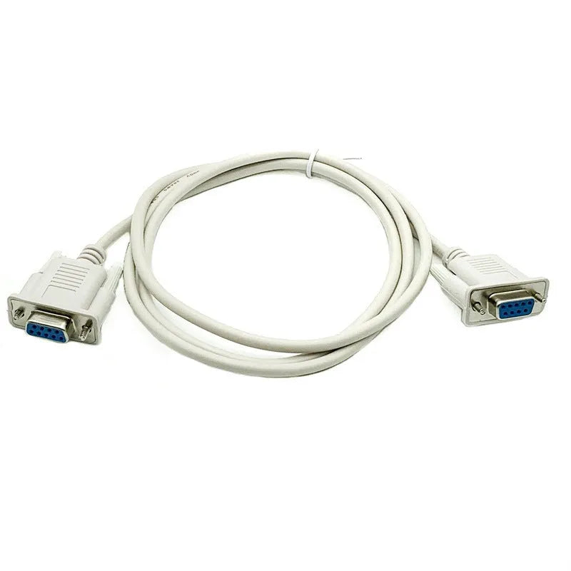 Milky white DB9 female to female RS232 serial cable with 1.5m length