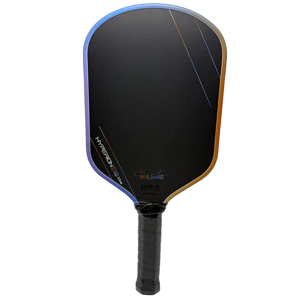 Aurora Multicolor Hyperion 3s pickleball racket with T700 carbon fibre matte finish showing 418x190mm dimensions