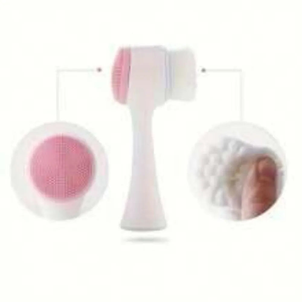 Blue nylon pet paw brush for dogs and cats on a white background.