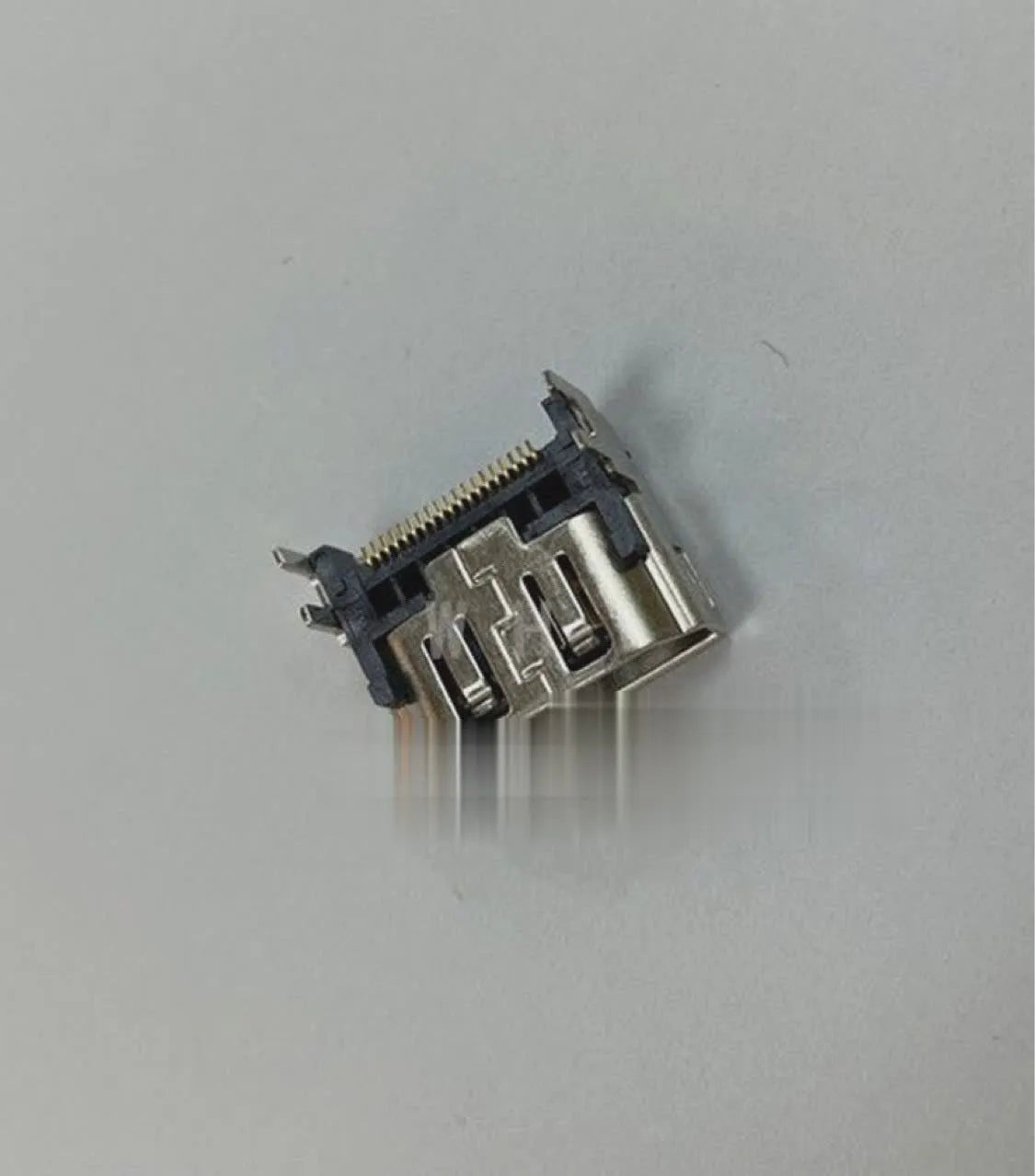 Silver HDMI host interface socket for gaming consoles and electronic hardware installations