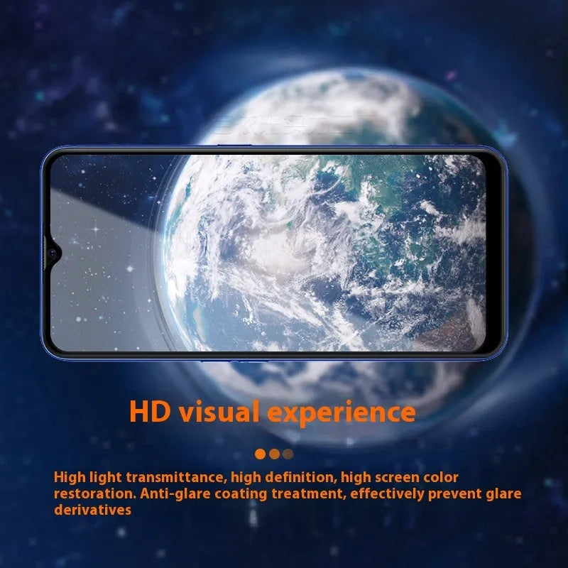 OPPO A9 2020 full glue tempered glass screen protector showing black colour and full screen coverage