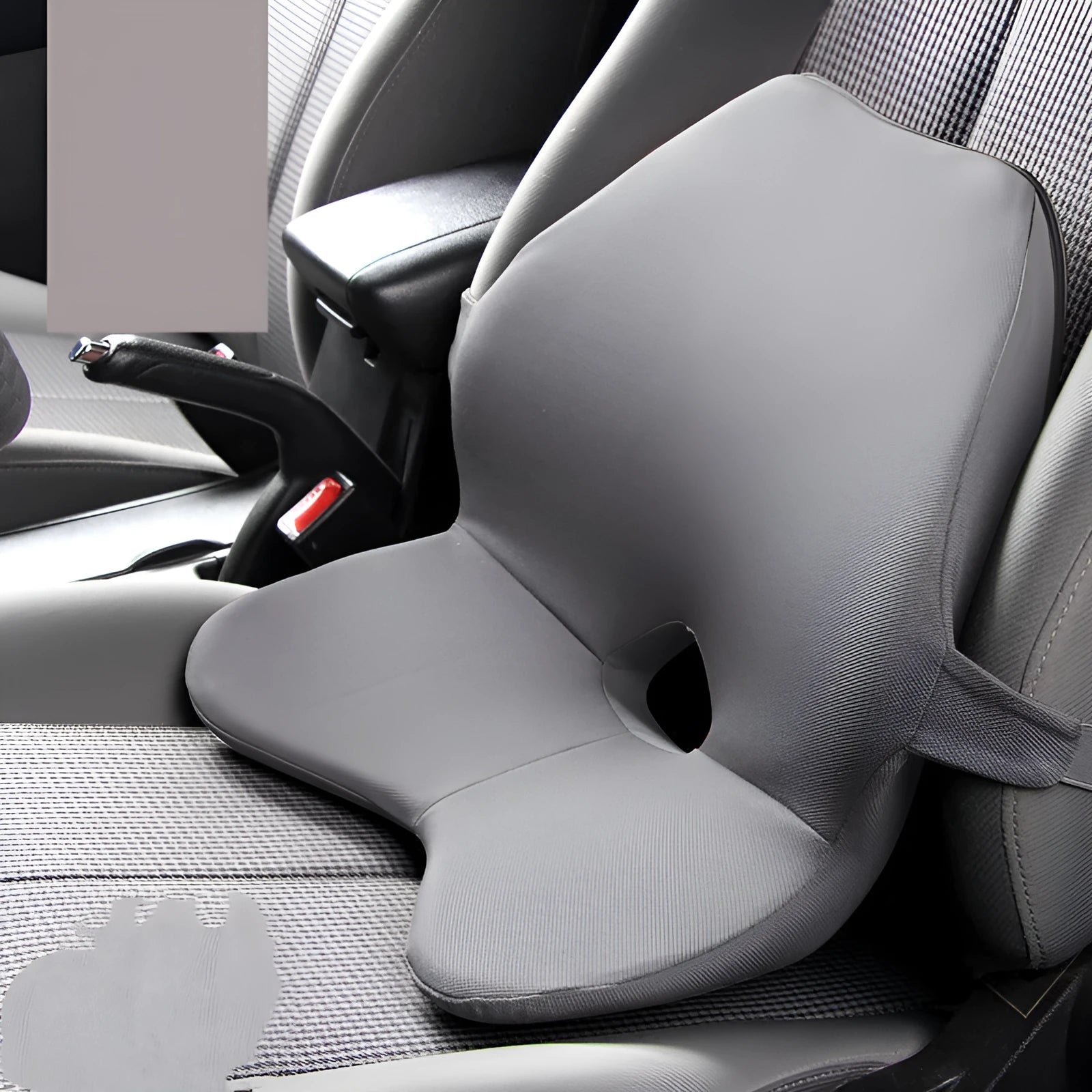 Car seat memory foam waist cushion and headrest set in beige colour