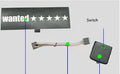 Illuminated car window sticker kit with thin 0.5mm decal showing soft white glow, includes driver and cable.