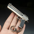 Cannon pistol keychain pendant in zinc alloy metal on a key ring