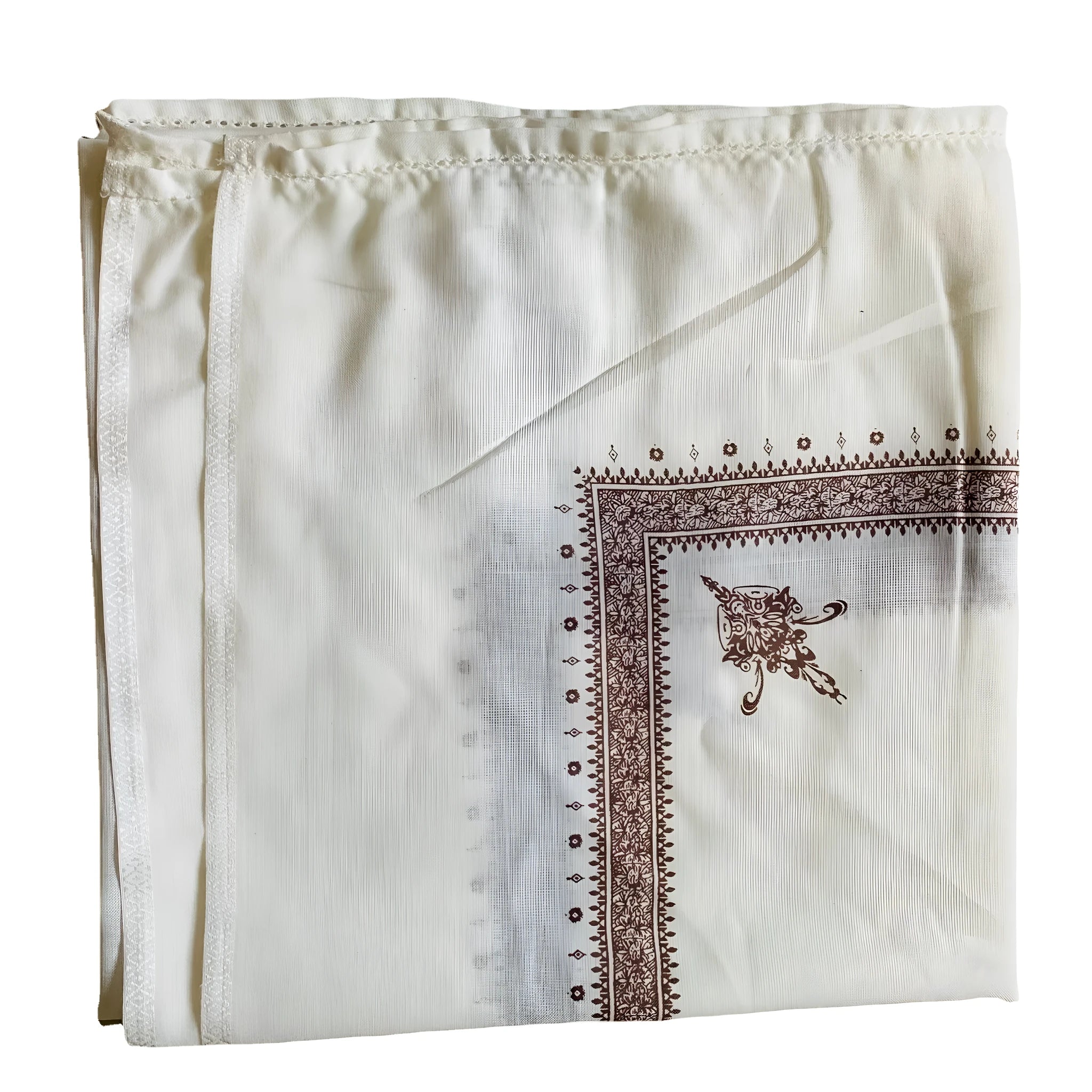 Printed square polyester scarf showing 138x138cm dimensions with colourful design options