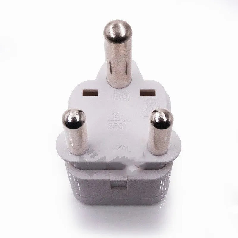 Great South Africa converter plug 10A 250V AC CE certified in black or white with ABS and phosphor bronze