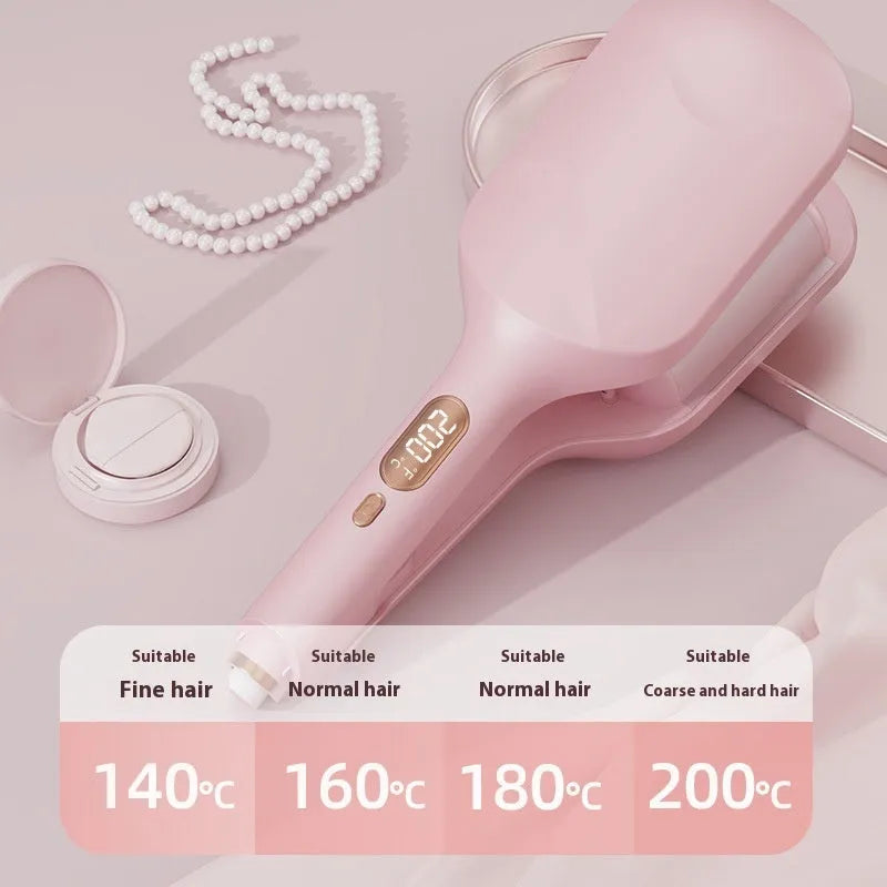 40mm LCD egg roll hair curler in light purple with ceramic barrel