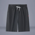 Cotton linen blend cropped pants in a solid colour with a drawstring waistband