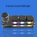 Black programmable macro keypad with RGB backlighting and copy paste buttons