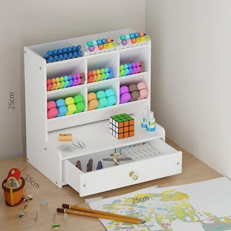 Square plastic pen holder storage box with oblique insertion slots in multiple grid configurations