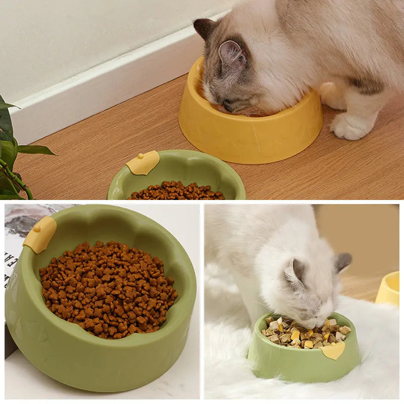 Plastic double pet bowl in blue colour with anti-tipping design for cats and dogs