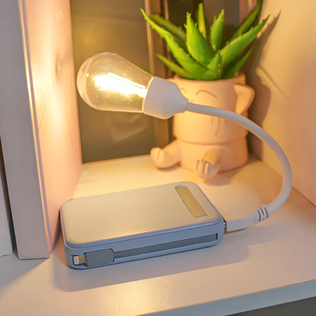 USB rechargeable folding night light with S14 tungsten filament LED bulb
