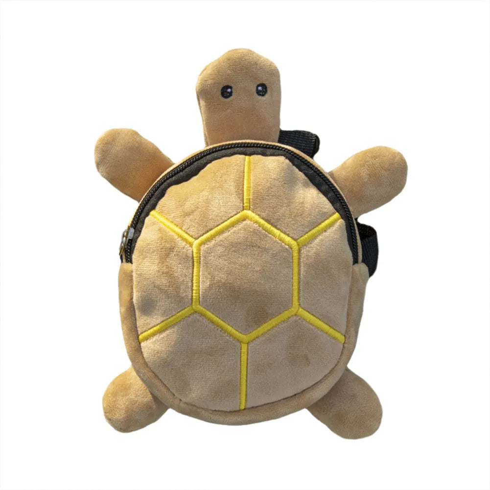 Cartoon turtle shape dog backpack vest with integrated harness in velvet material