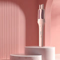 White and pink automatic hair curler with 32mm barrel and corded power supply