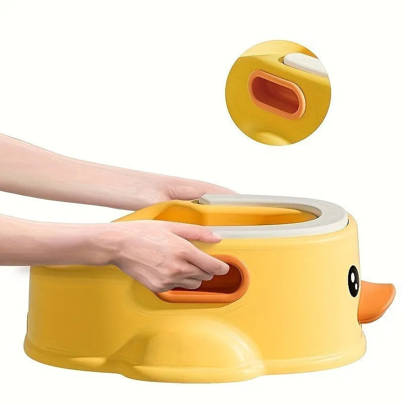 Blue PVC duck-shaped foldable bathtub for washing dogs and cats on a flat surface