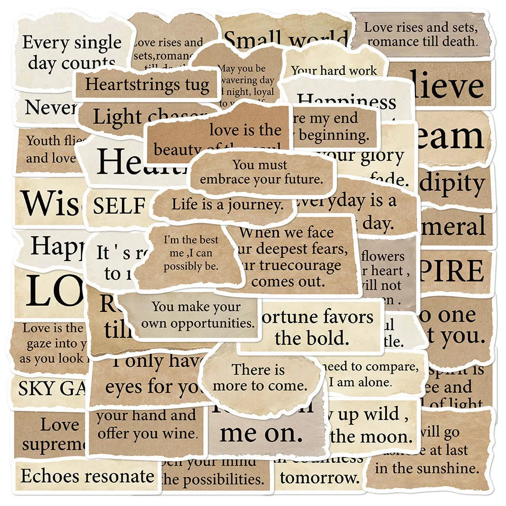 25 repositionable waterproof laptop stickers with tear English design in PVC material