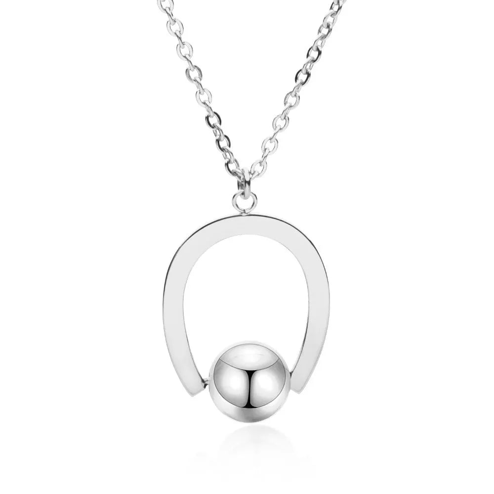 Stainless steel cross chain necklace with geometry pendant in gold or silver electroplated finish