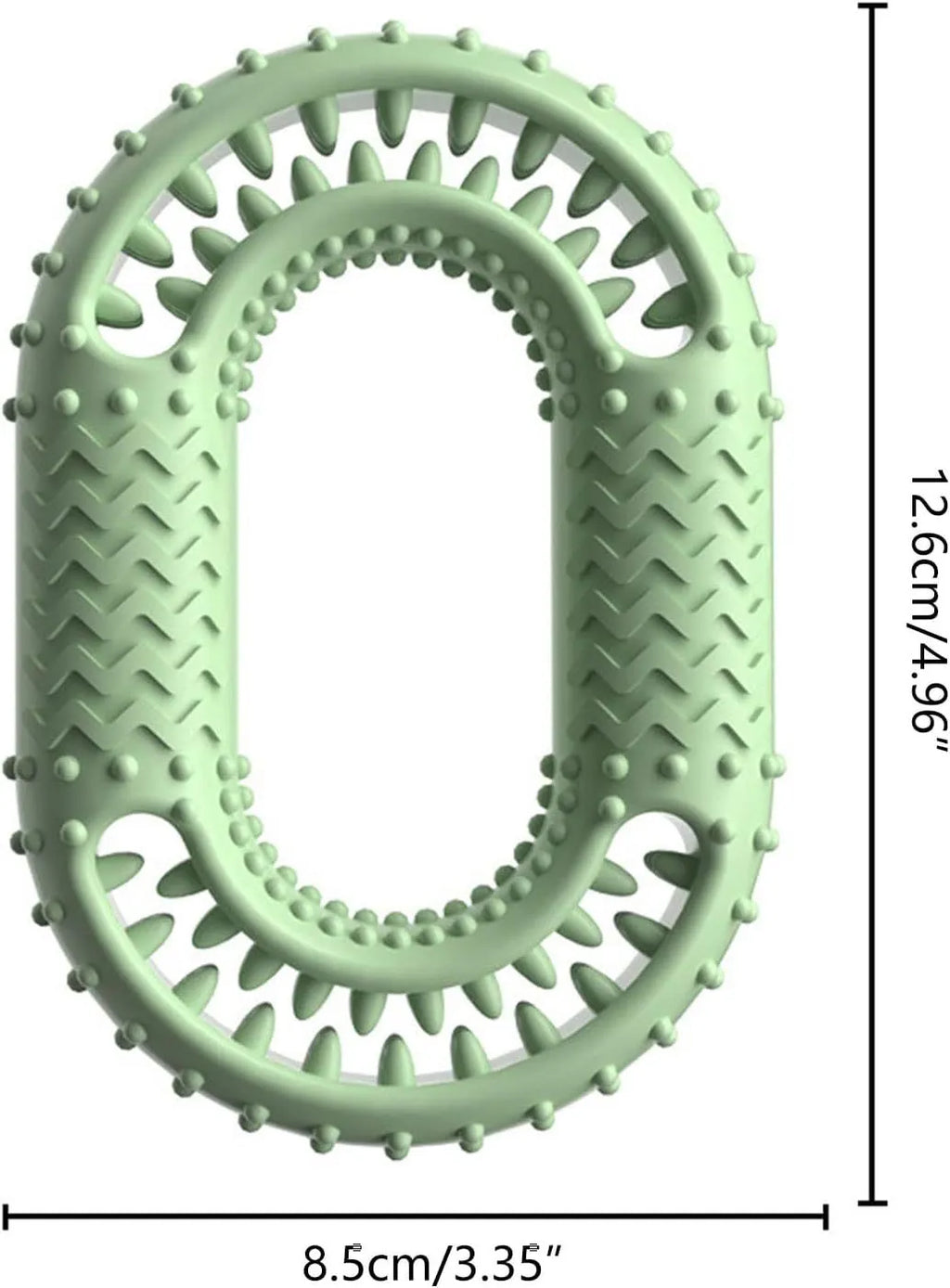 Blue O-ring shaped dog chew toy for aggressive chewers and dental care.