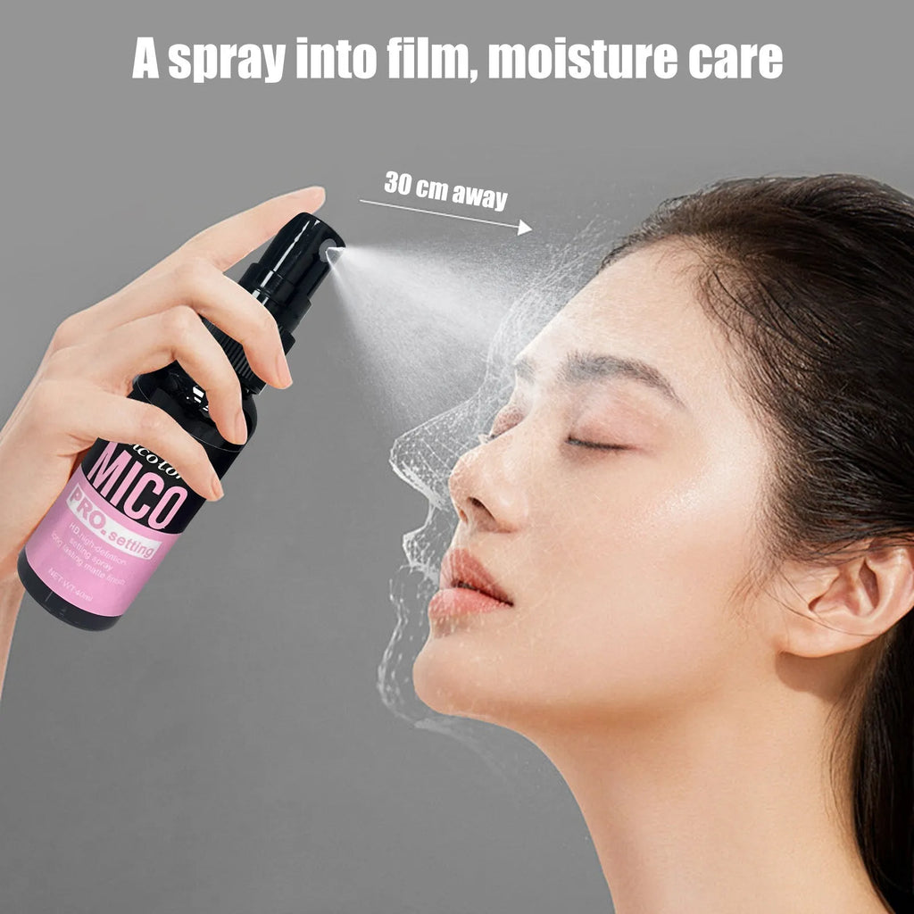 Two cosmetic spray bottles: a 45ml makeup primer and a 40ml makeup setting spray.