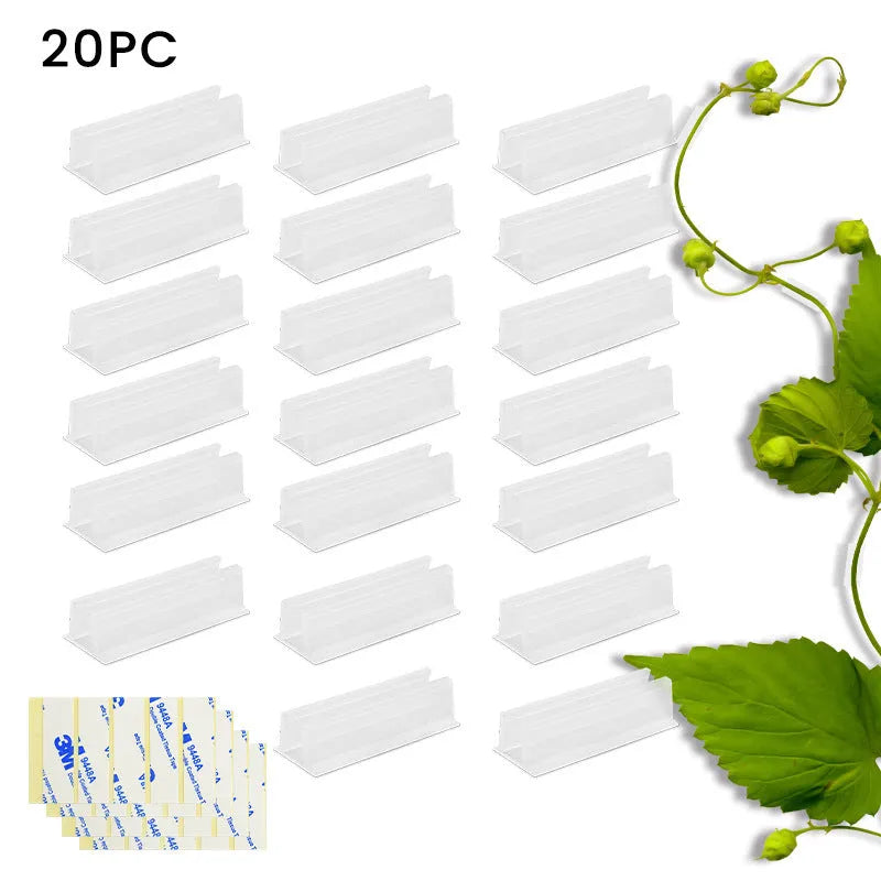 Sticky wall-mounted plastic cable bracket set for punch-free bedroom bedside data cable organisation
