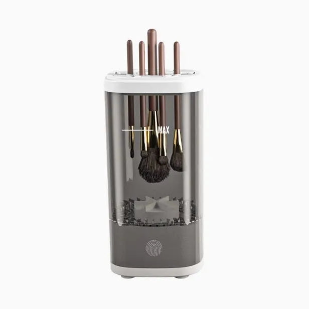 Automatic makeup brush cleaning machine with storage box USB charging 8000 rpm cup brush design grey