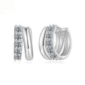 Silver Ziyun double layer moissanite ear clip in 925 silver with D colour stone and electroplated finish